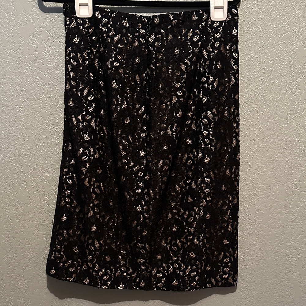 Vintage Evan Picone Black Lace Pencil Skirt